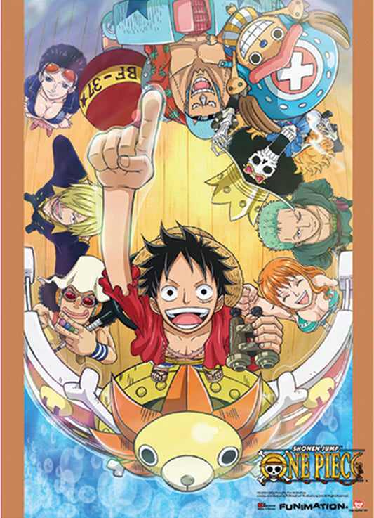 One Piece - Group Go On Board Ship Wall Scroll 31"W x 43"H