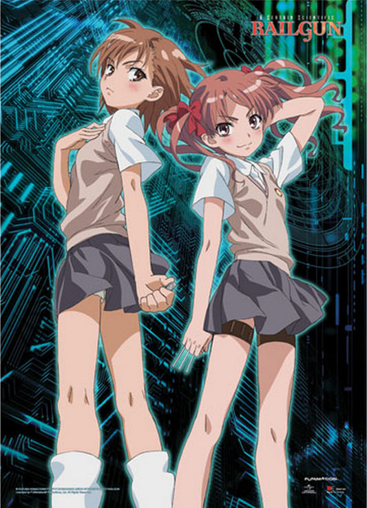 A Certain Scientific Railgun - Mikoto Misaka And Kuroko Shirai Wall Scroll 31"W x 43"H