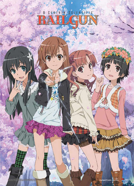 A Certain Scientific Railgun - Mikoto Misaka & Friends Wall Scroll 31"W x 43"H