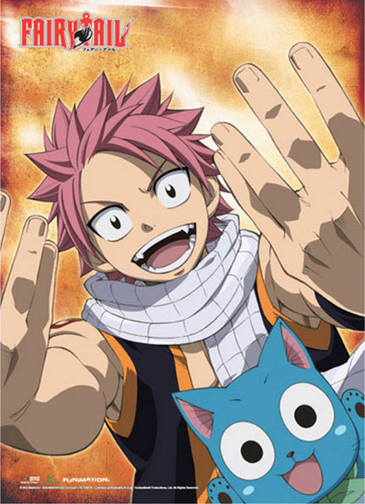 Fairy Tail - Natsu Dragneel & Happy Wall Scroll 31"W x 43"H