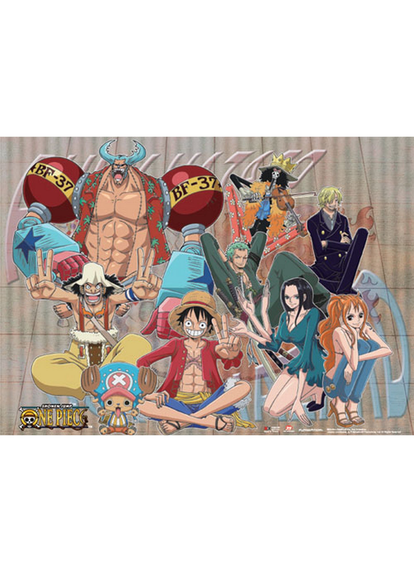 One Piece - Straw Hat Crew Grid Wall Scroll 31"W x 43"H