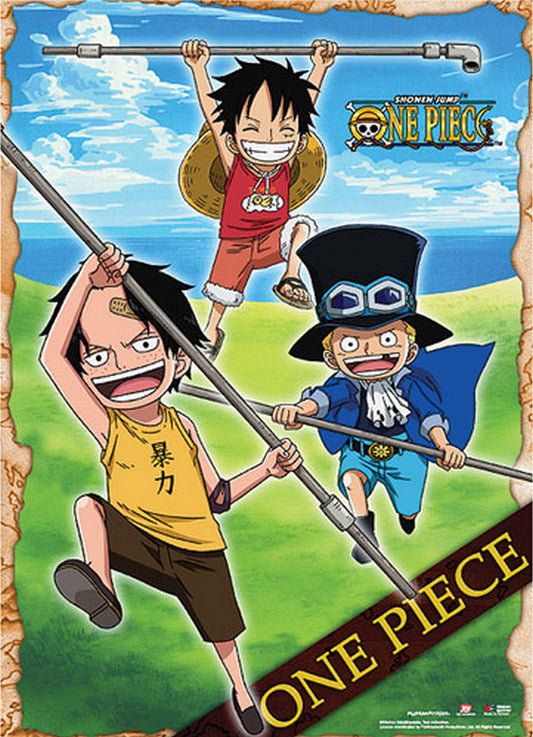 One Piece - Monkey D. Luffy & Portgas D. Ace Childhood Scene Wall Scroll 31"W x 43"H