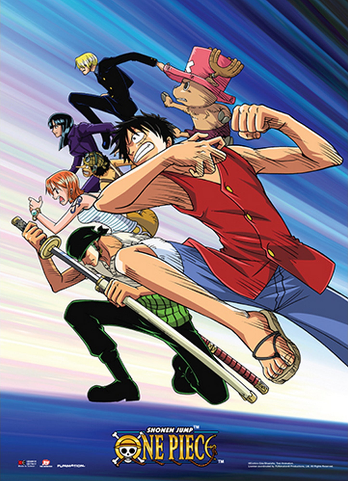 One Piece - Straw Hat Pirates Attack Wall Scroll 31"W x 43"H