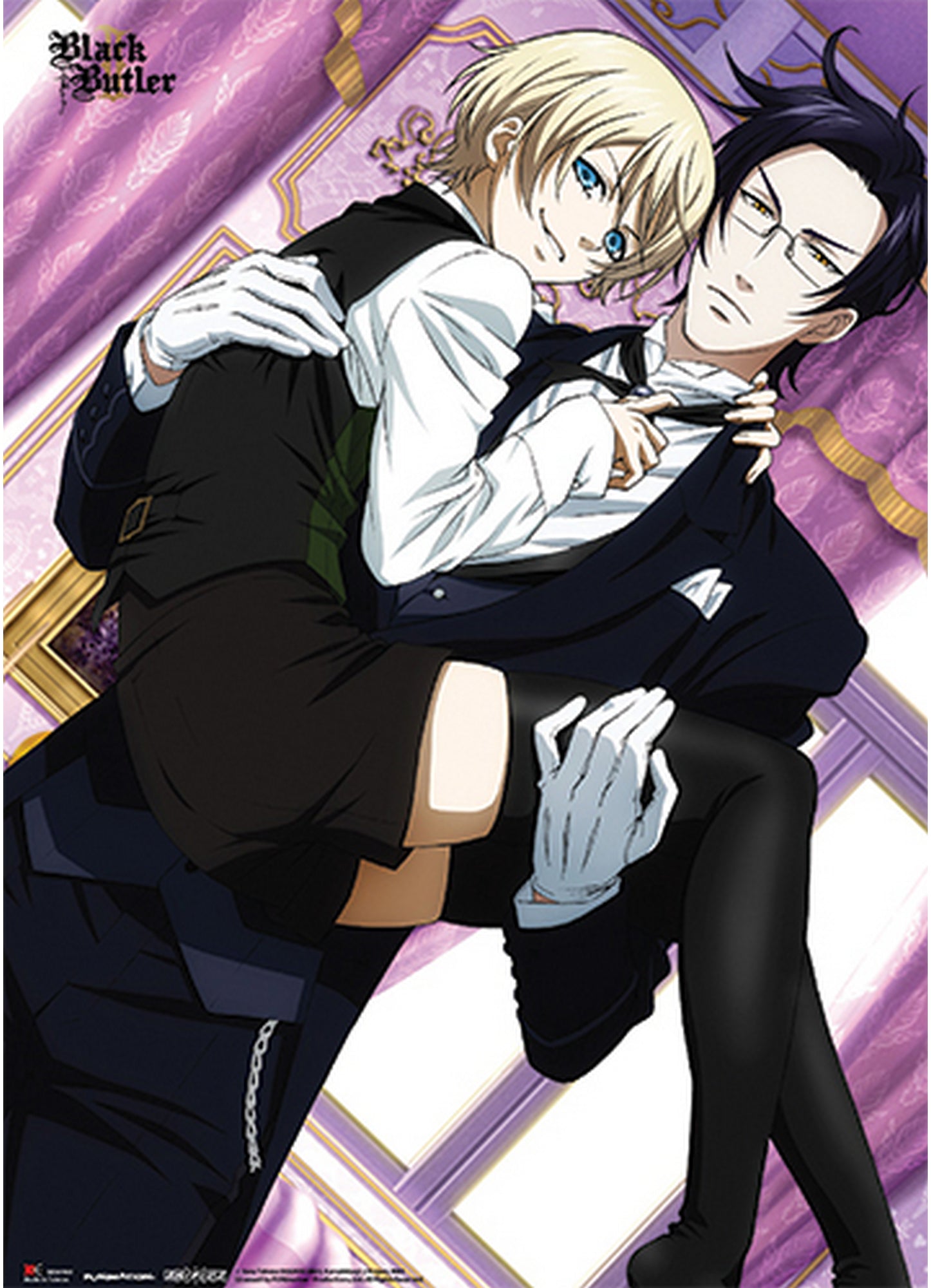 Black Butler 2 - Alois Trancy In Claude Faustuss Arms Wall Scroll 18.5"W x 25.2"H