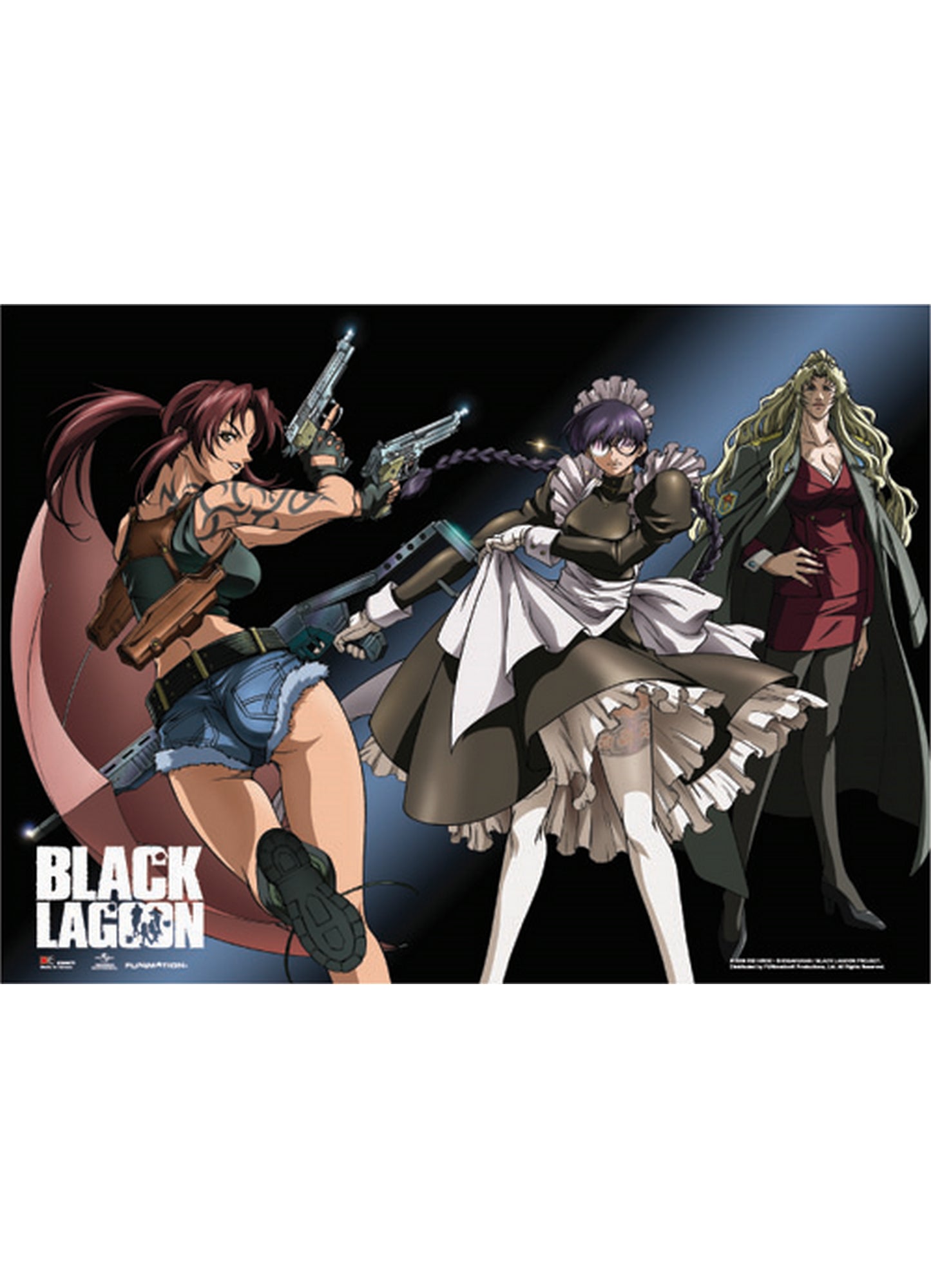 Black Lagoon - Revy, Roberta & Balalaika Wall Scroll 31"W x 43"H