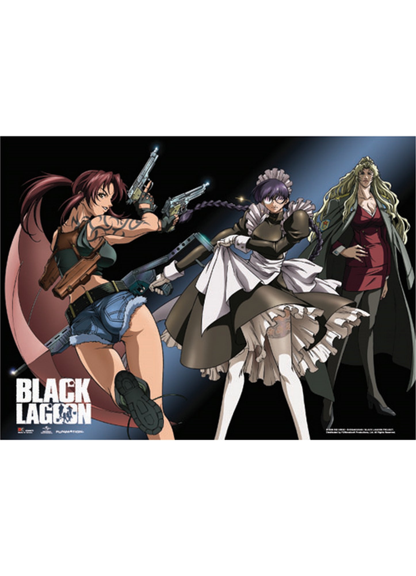 Black Lagoon - Revy, Roberta & Balalaika Wall Scroll 31"W x 43"H