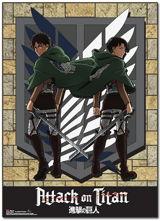 Attack On Titan - Eren Yeager & Levi Ackerman- Special Edition Wall Scroll 31"W x 43"H