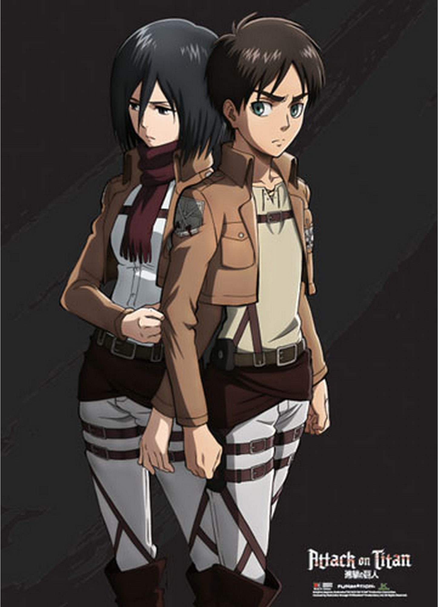 Attack On Titan - Eren Yeager And Mikasa Ackerman Special Edition Wall Scroll 31"W x 43"H