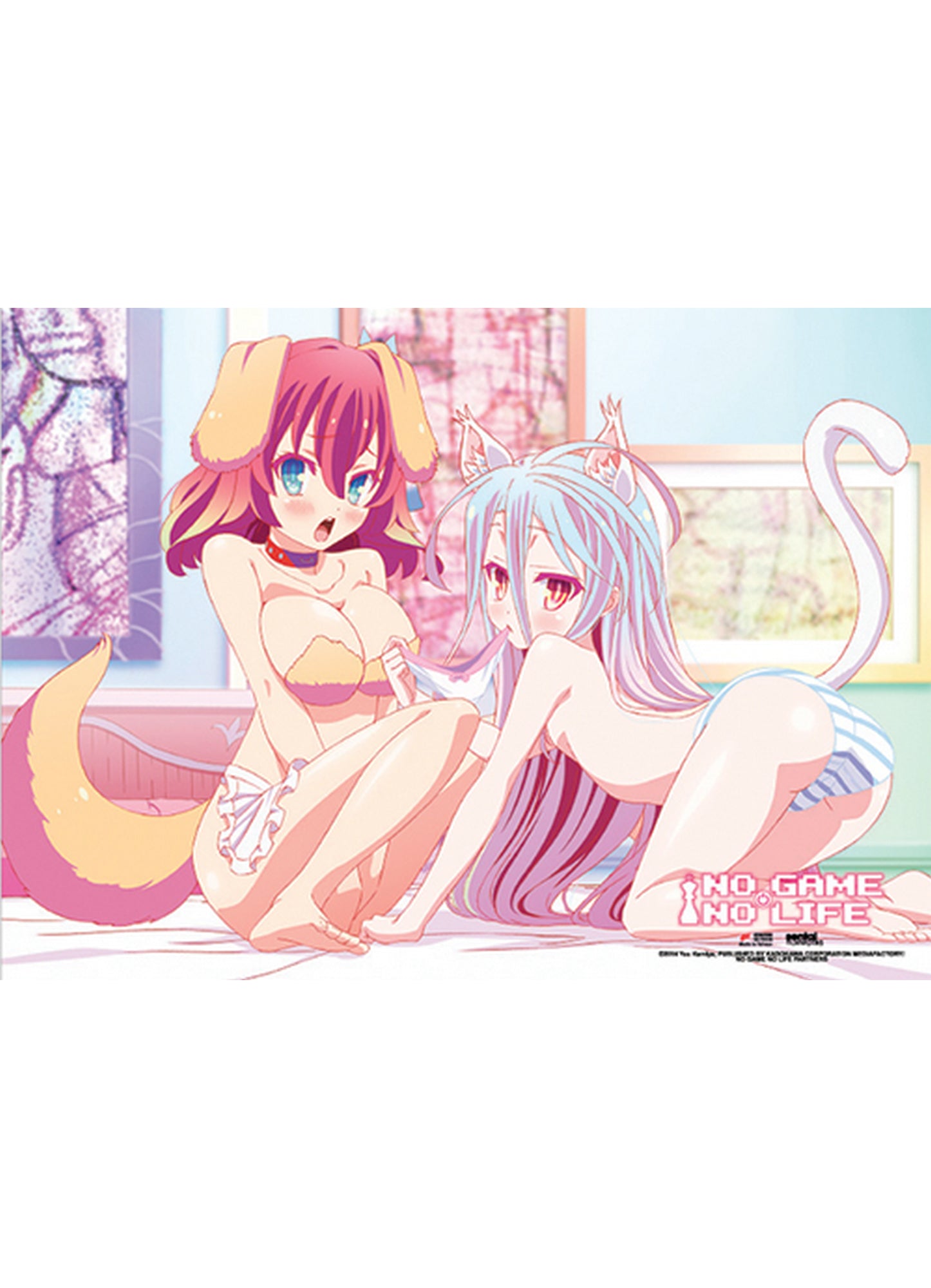 No Game No Life - Dog And Cat Wall Scroll 31"W x 43"H