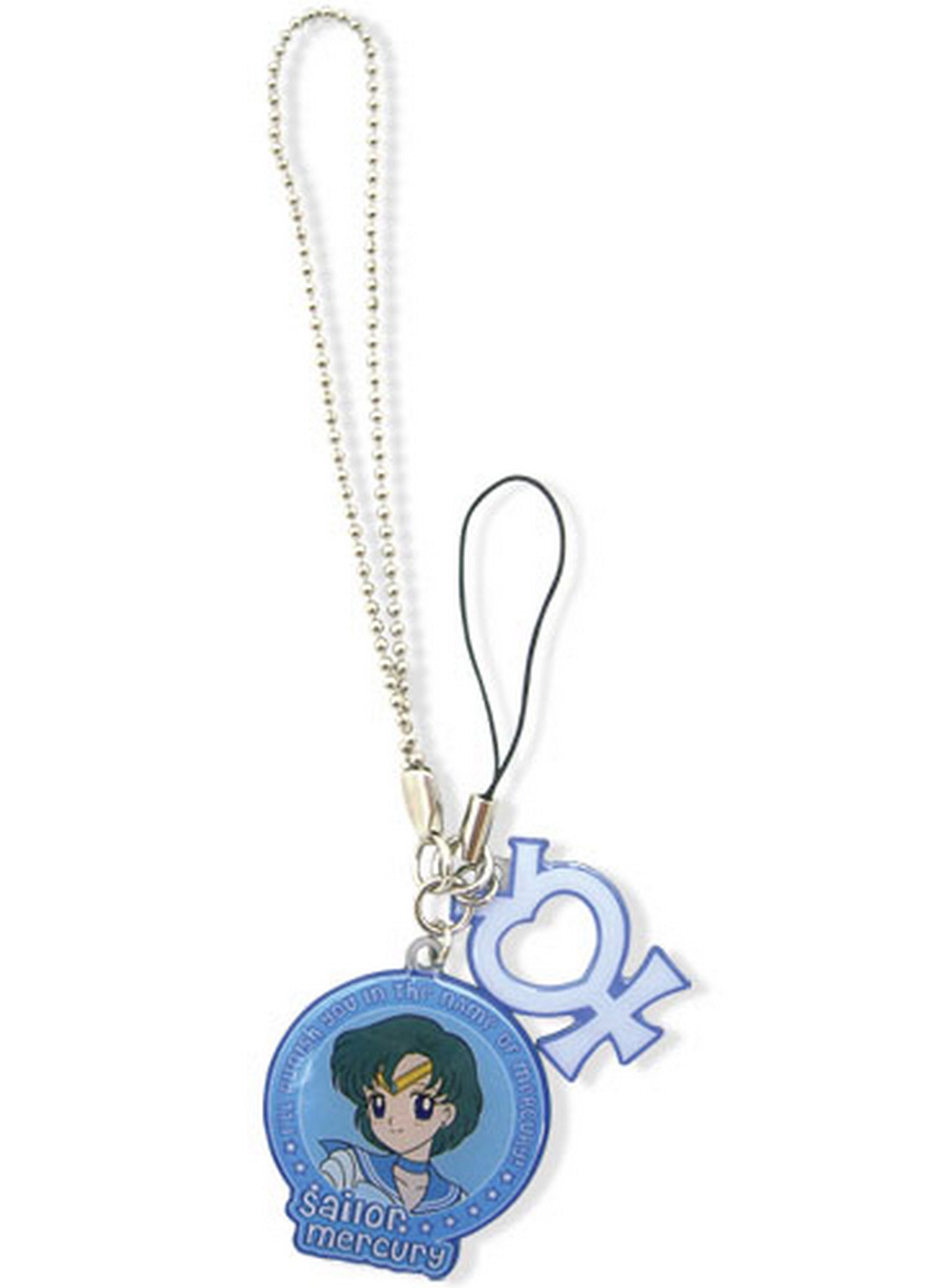 Sailor Moon - Mercury & Symbol Metal Cell Phone Charm