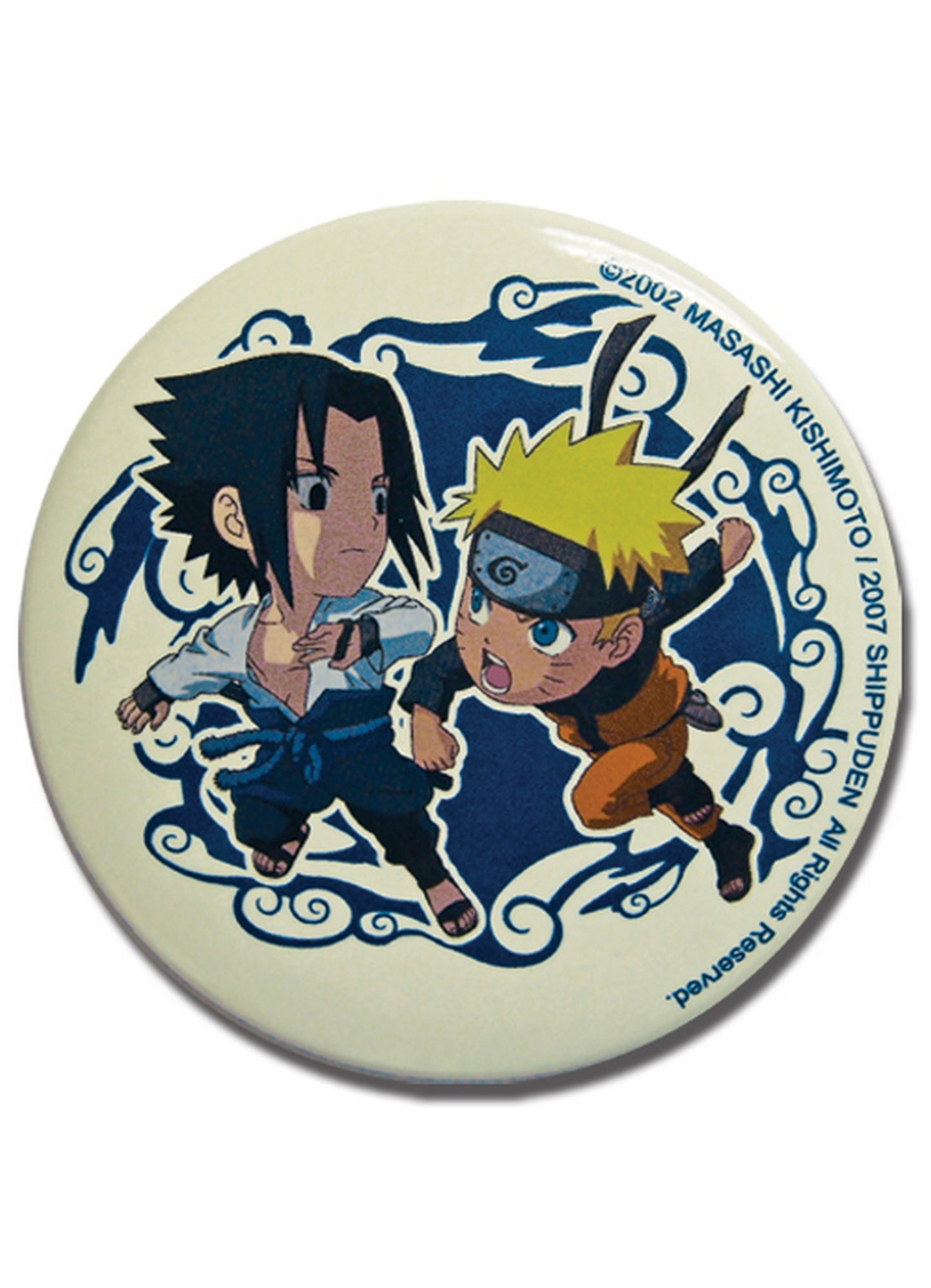 Naruto Shippuden - Sasuke Uchiha And Naruto Uzumaki SD Button 2.1875"