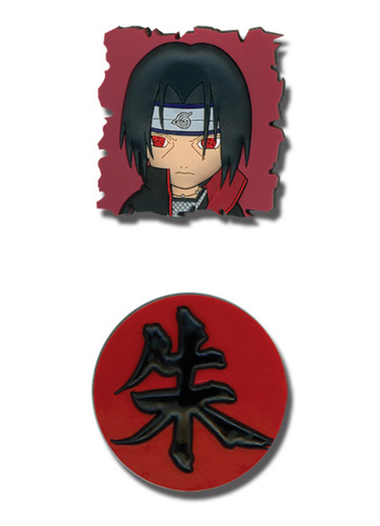 Naruto Shippuden - SD Itachi Uchiha & Kanji PVC Pin Set