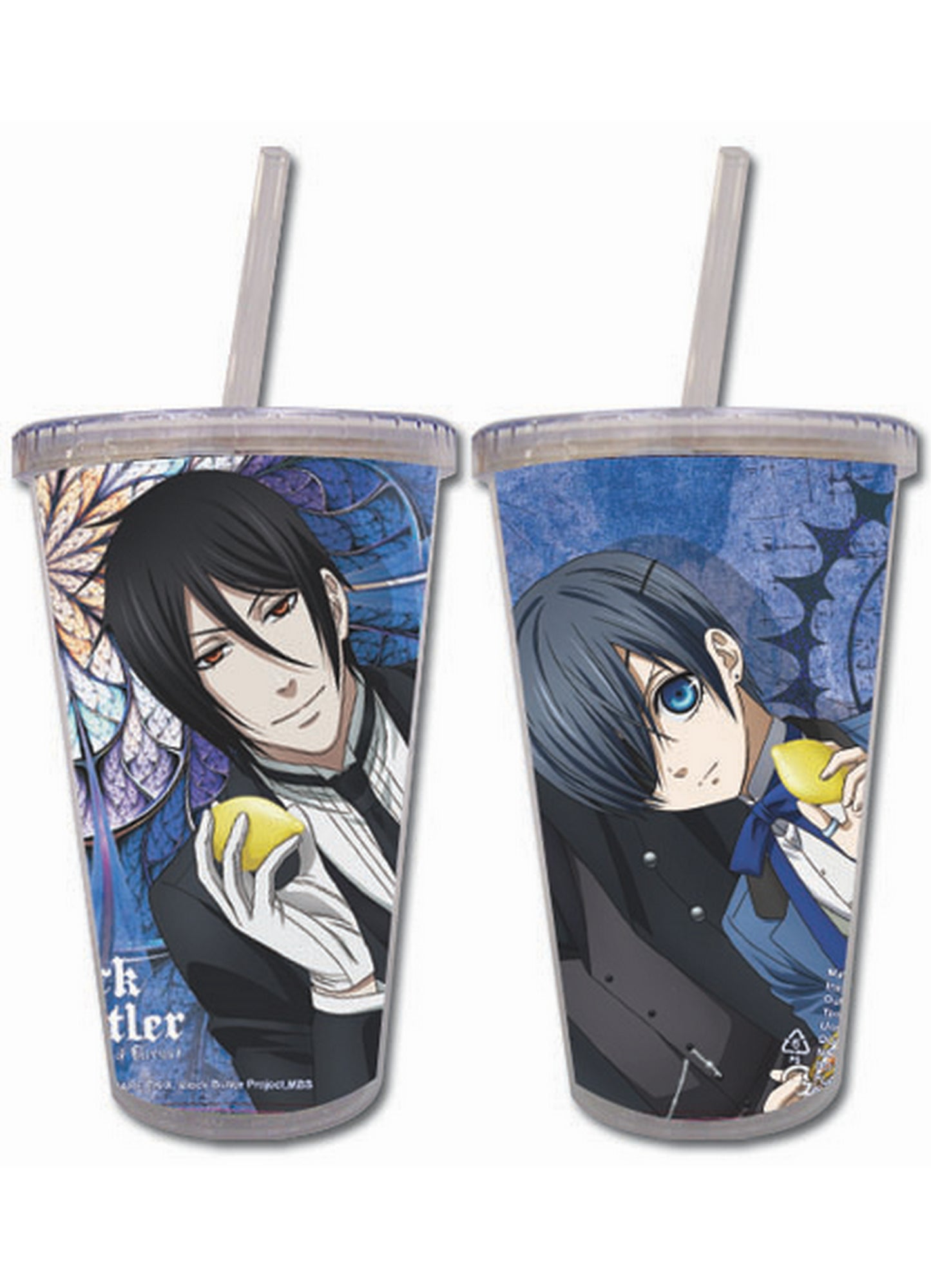 Black Butler Book Of Circus - Ciel Phantomhive & Sebastian Michaelis With Lemons Tumbler With Straw