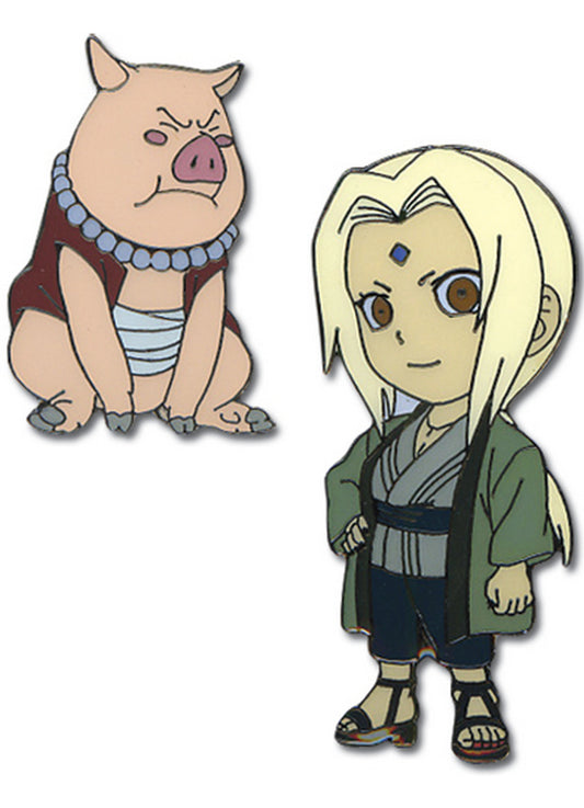 Naruto - Tsunade & Tonton Metal Pin Set