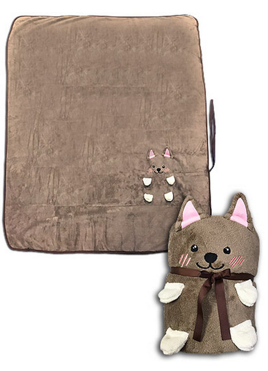 Brown Shiba Throw Blanket 46"W x 60"H