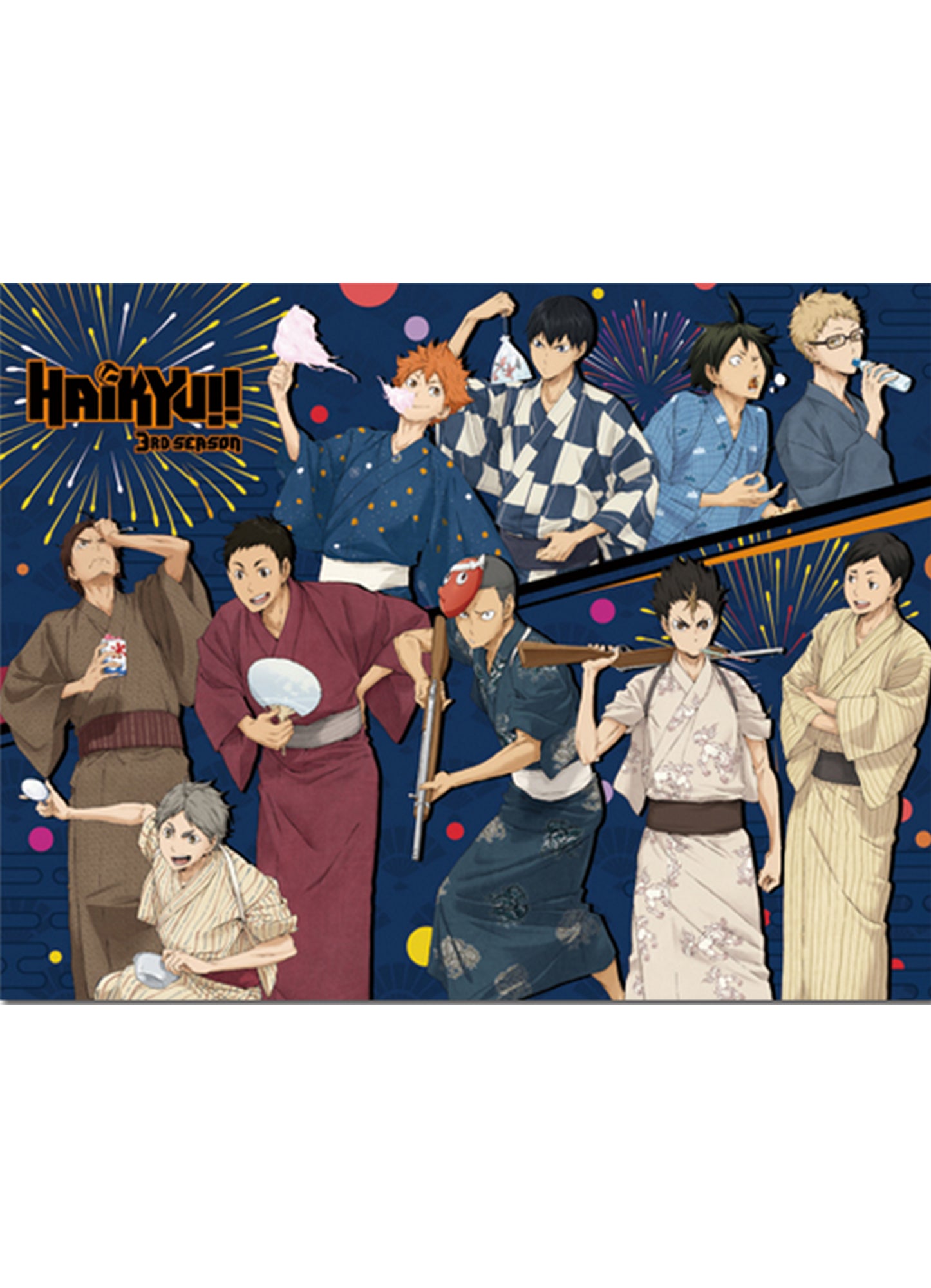 Haikyu S3 - Group Bathrobe Sublimation Throw Blanket 46"W x 60"H