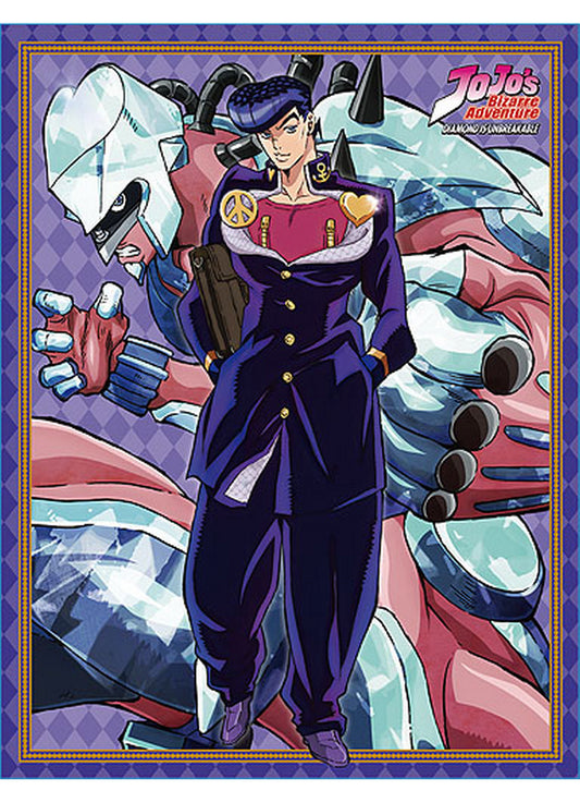 Jojos Bizarre Adventure S3 - Josuke Higashikata & Shining Diamond Sublimation Throw Blanket 46"W x 60"H