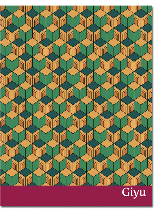 Demon Slayer - Giyu Tomioka Pattern Sublimation Throw Blanket 46"W x 60"H