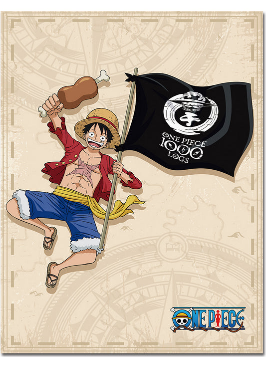 One Piece 1000th Episode Celebration - Luffy #A Sublimation Throw Blanket 46"W x 60"H
