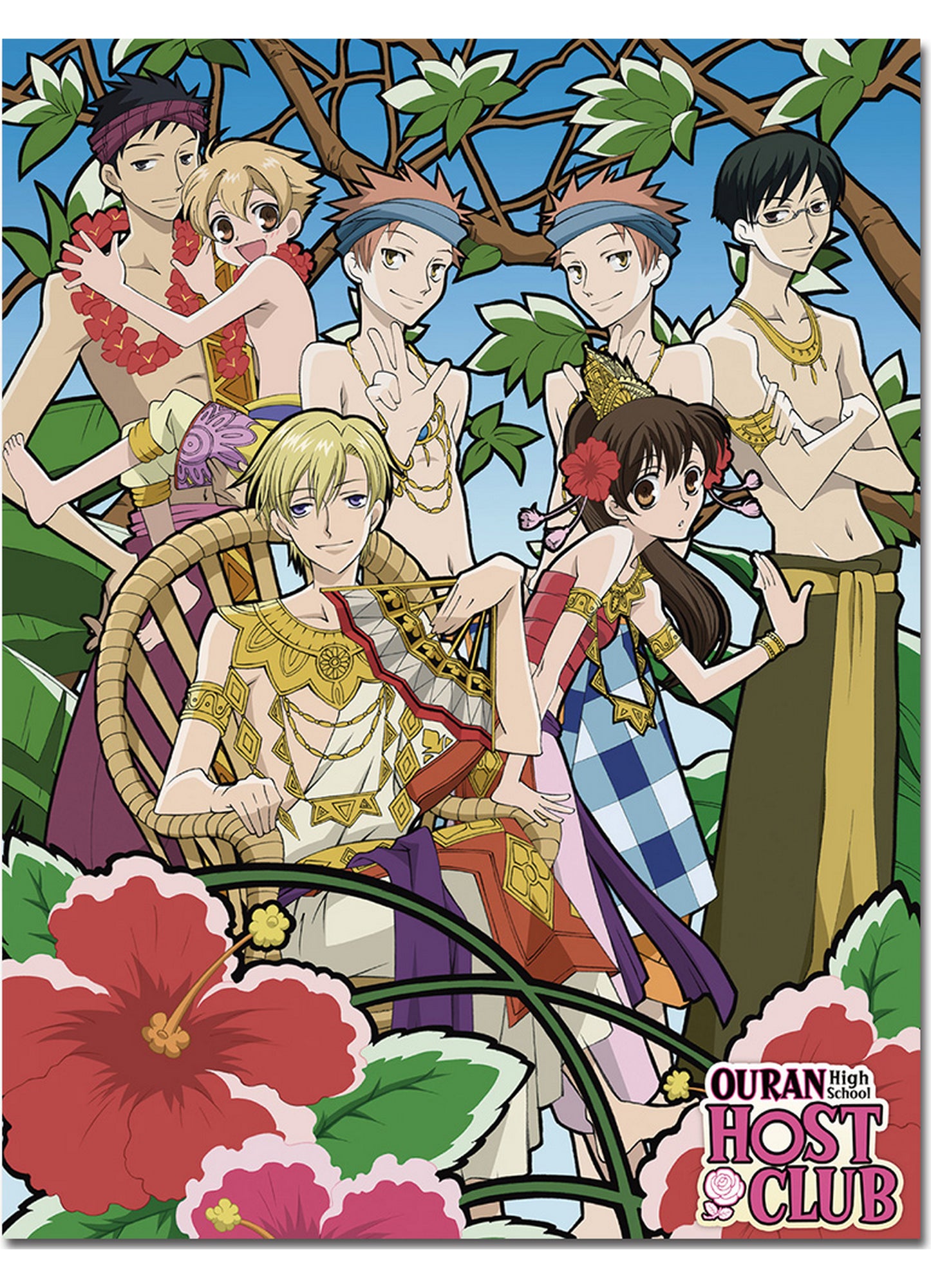 Ouran High School Host Club - Ouran Group Holiday 01 Sublimation Throw Blanket 46"W x 60"H