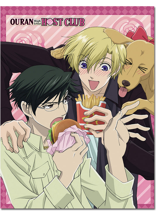 Ouran High School Host Club - Tamaki Suoh & Kyoya Ootori 01 Sublimation Throw Blanket 46"W x 60"H