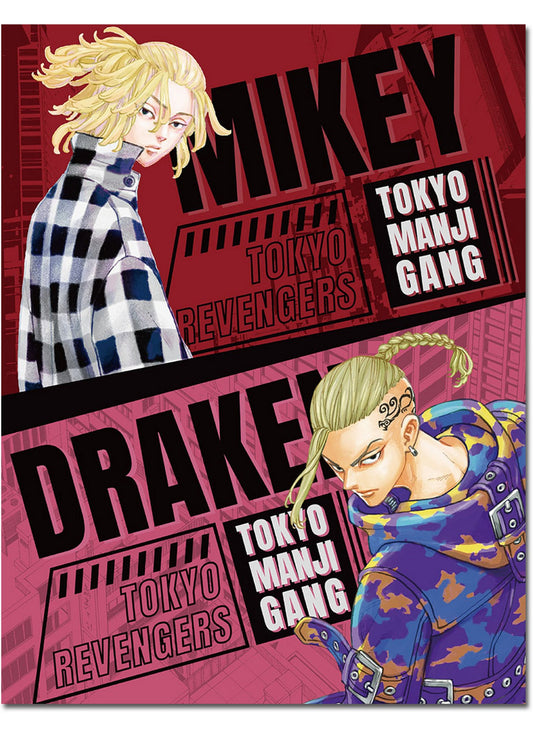 Tokyo Revengers - Manjiro Sano "Mikey" & Ken Ryuguji "Draken" #01 Sublimation Throw Blanket 46"W x 60"H