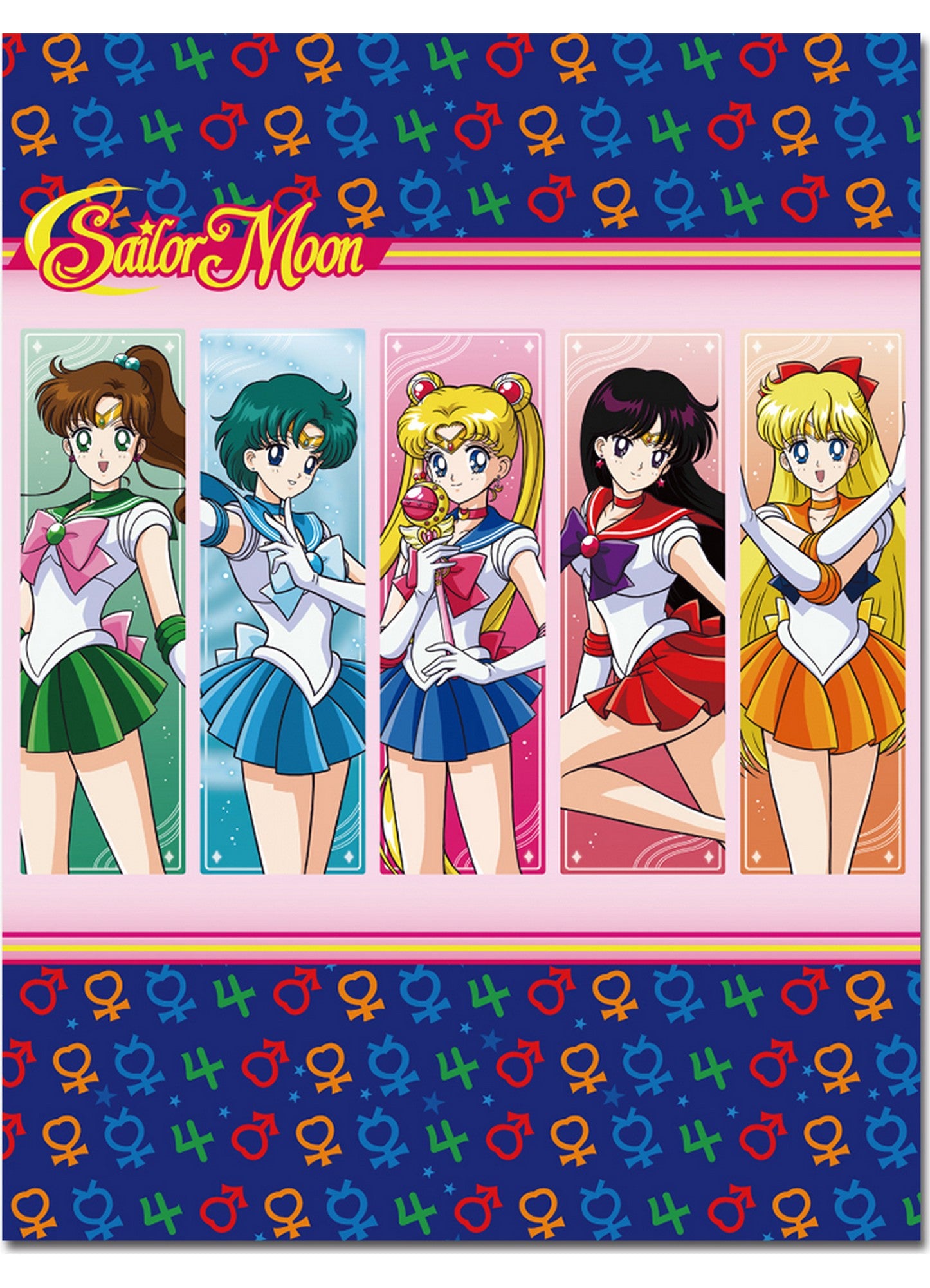 Sailor Moon R - Sailors Group Square Sublimation Throw Blanket 46"W x 60"H