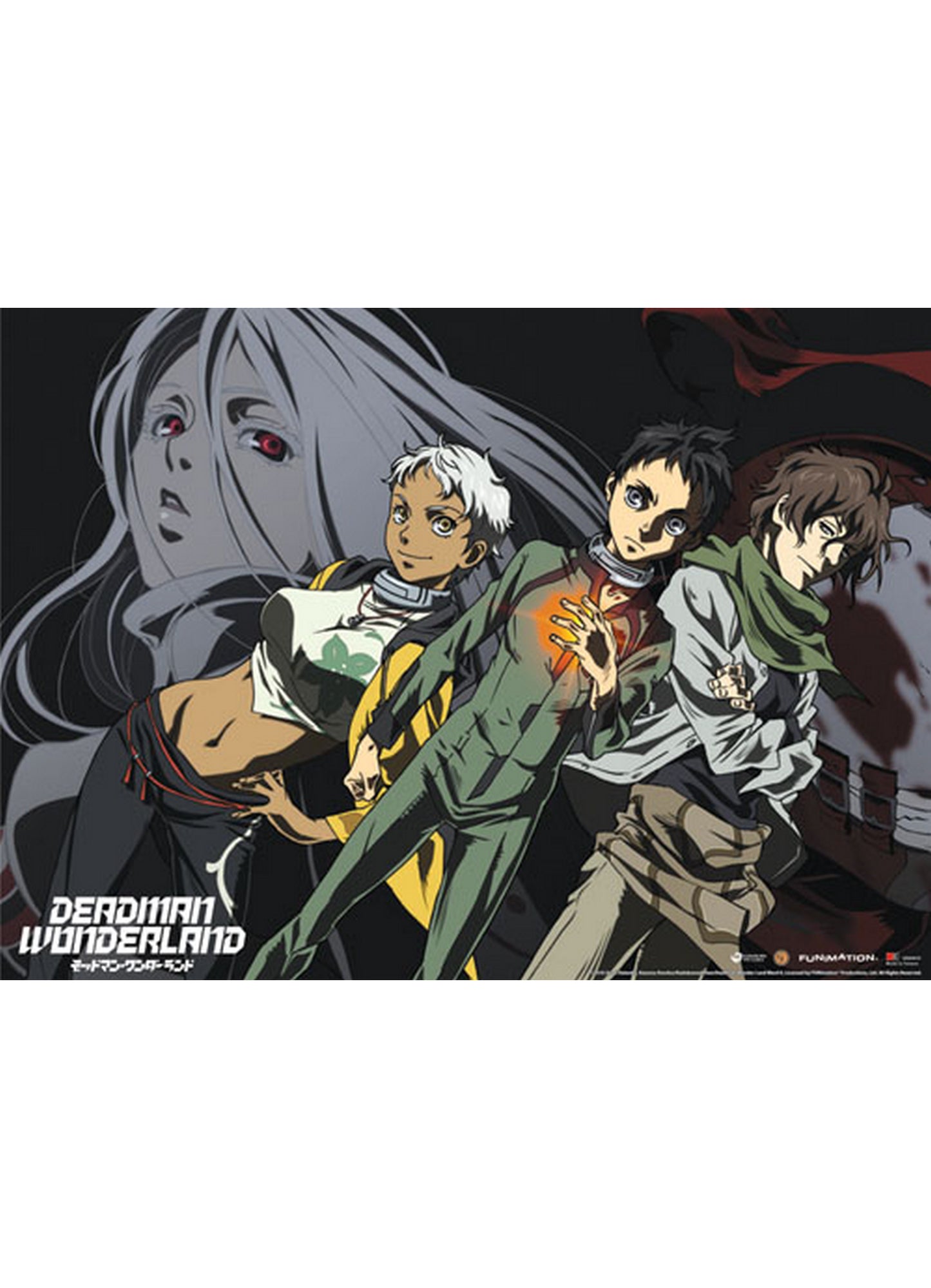 Deadman Wonderland - Ganta Igarashi, Nagi Kengamine, Karako Koshio & Shiro Fabric Poster