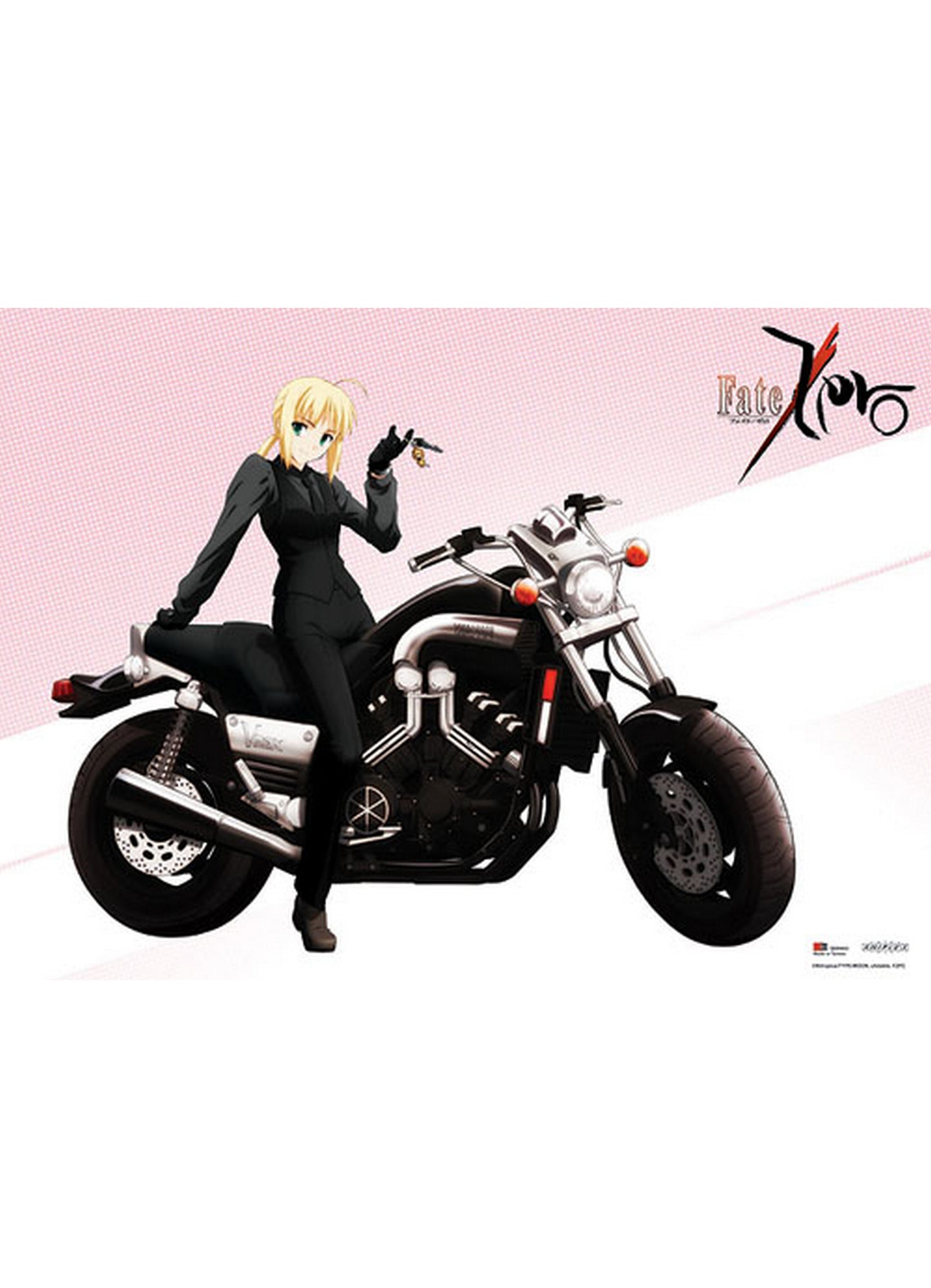 Fate/Zero - Saber On Motorcycle Fabric Poster