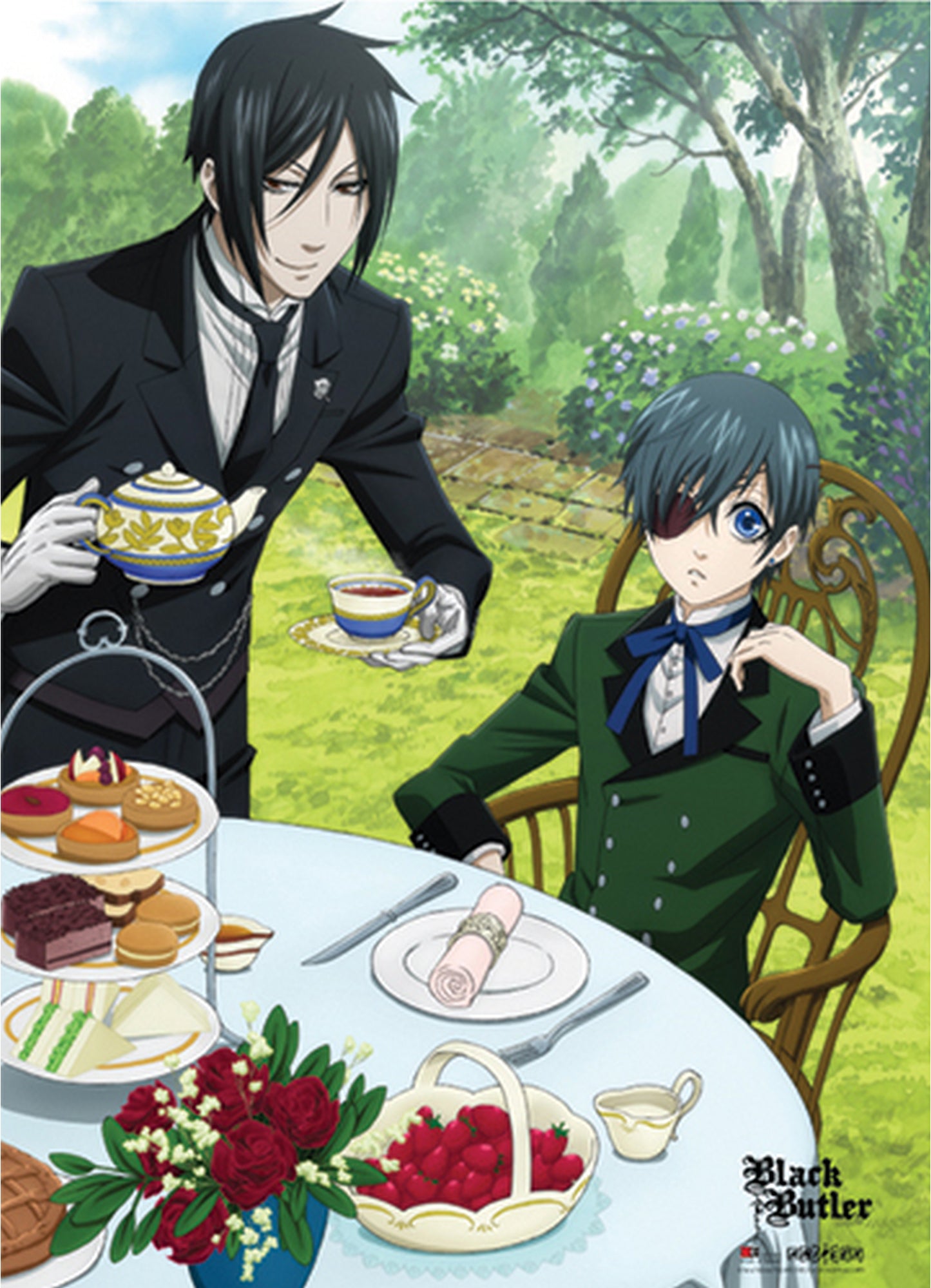 Black Butler - Sebastian Michaelis & Ciel Phantomhive Dinning Fabric Poster