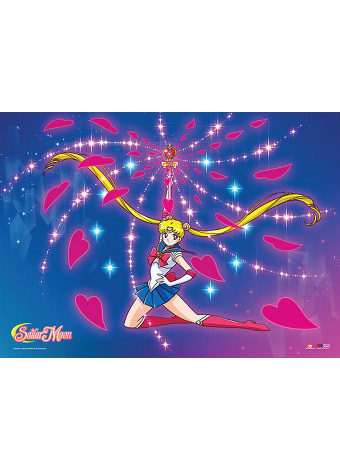Sailor Moon - Mini Spiral Heart Attatack Fabric Poster