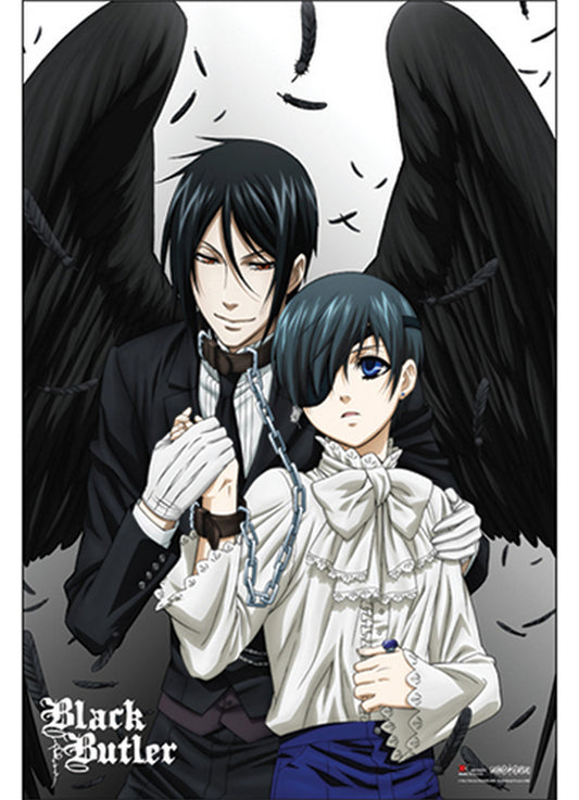 Black Butler - Sebastian Michaelis With Wings And Ciel Phantomhive Paper Poster