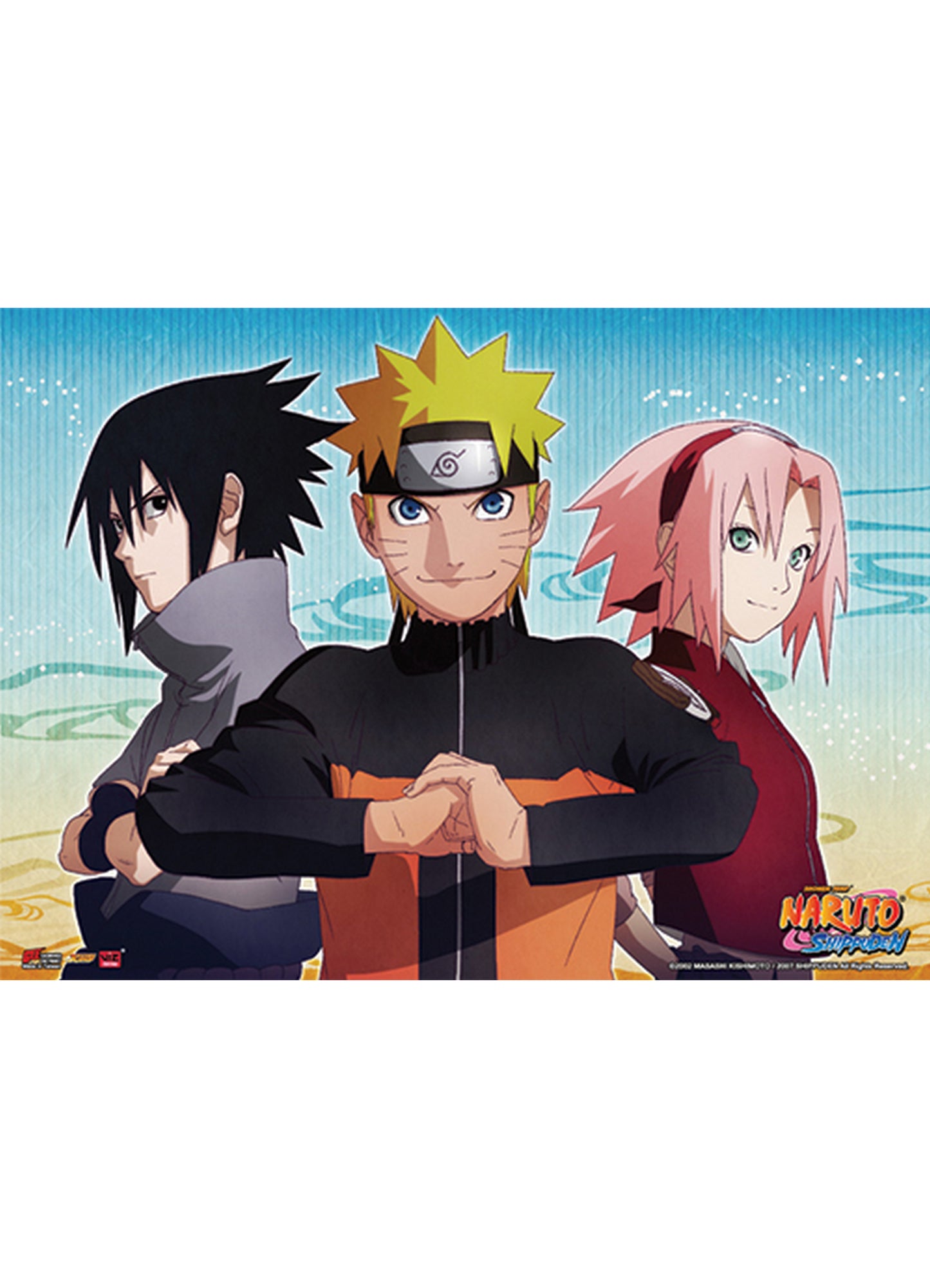 Naruto Shippuden - Naruto Uzumaki, Sasuke Uchiha & Sakura Haruno Key Art Fabric Poster
