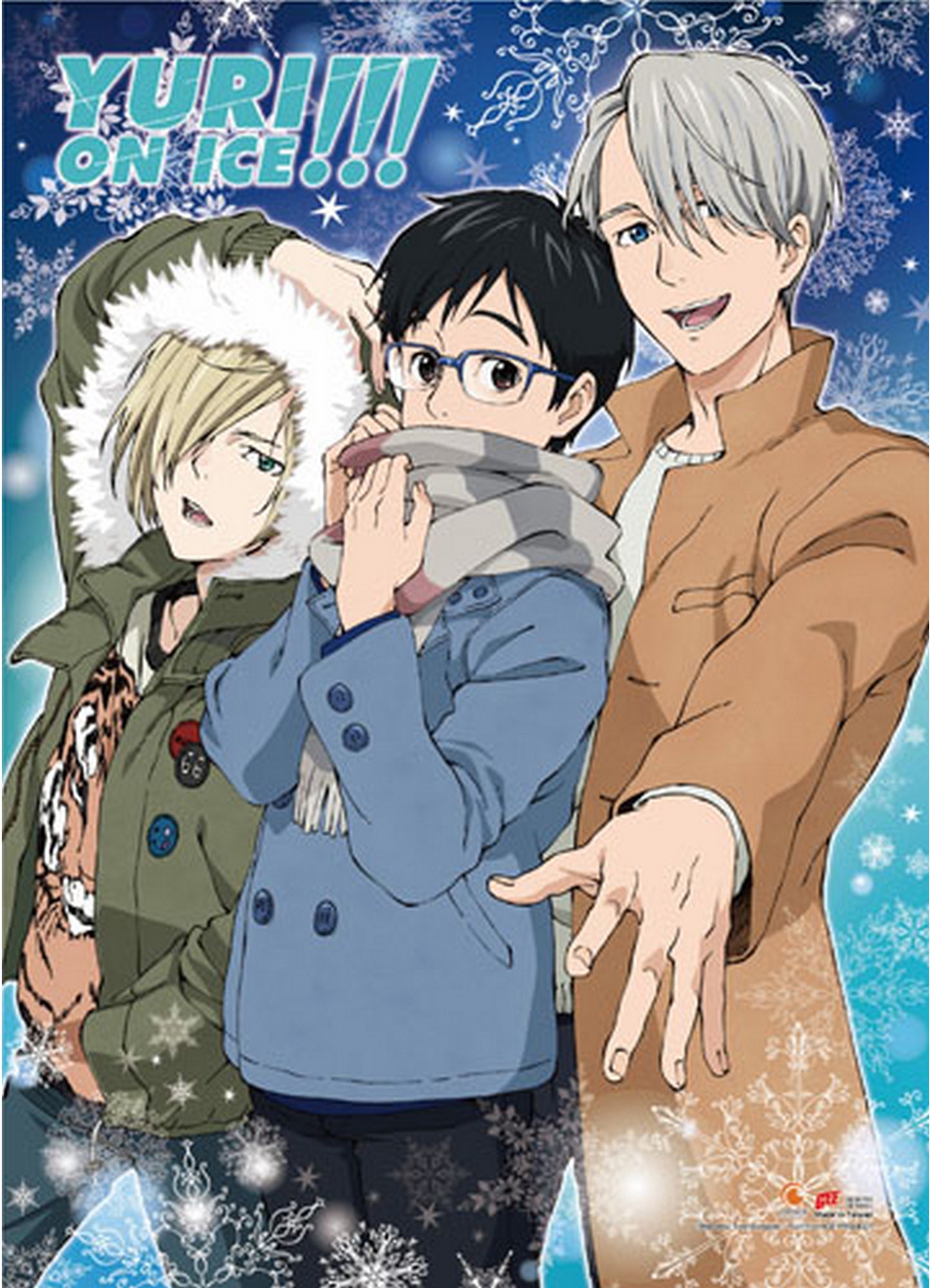 Yuri! On Ice - Yuri Katsuki, Victor Nikiforov & Yuri Plisetsky "Yurio" 3 Fabic Poster
