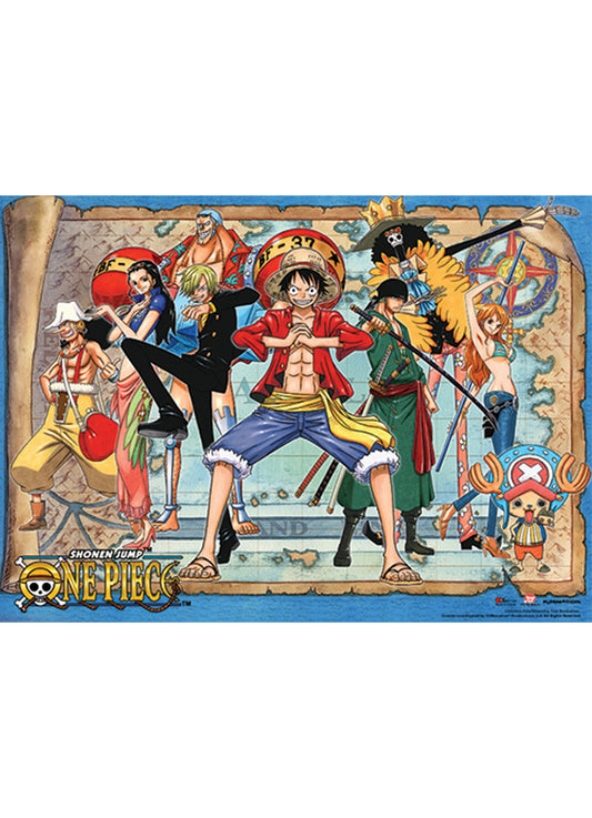 One Piece - Map Background Special Edition Wall Scroll 31"W x 43"H
