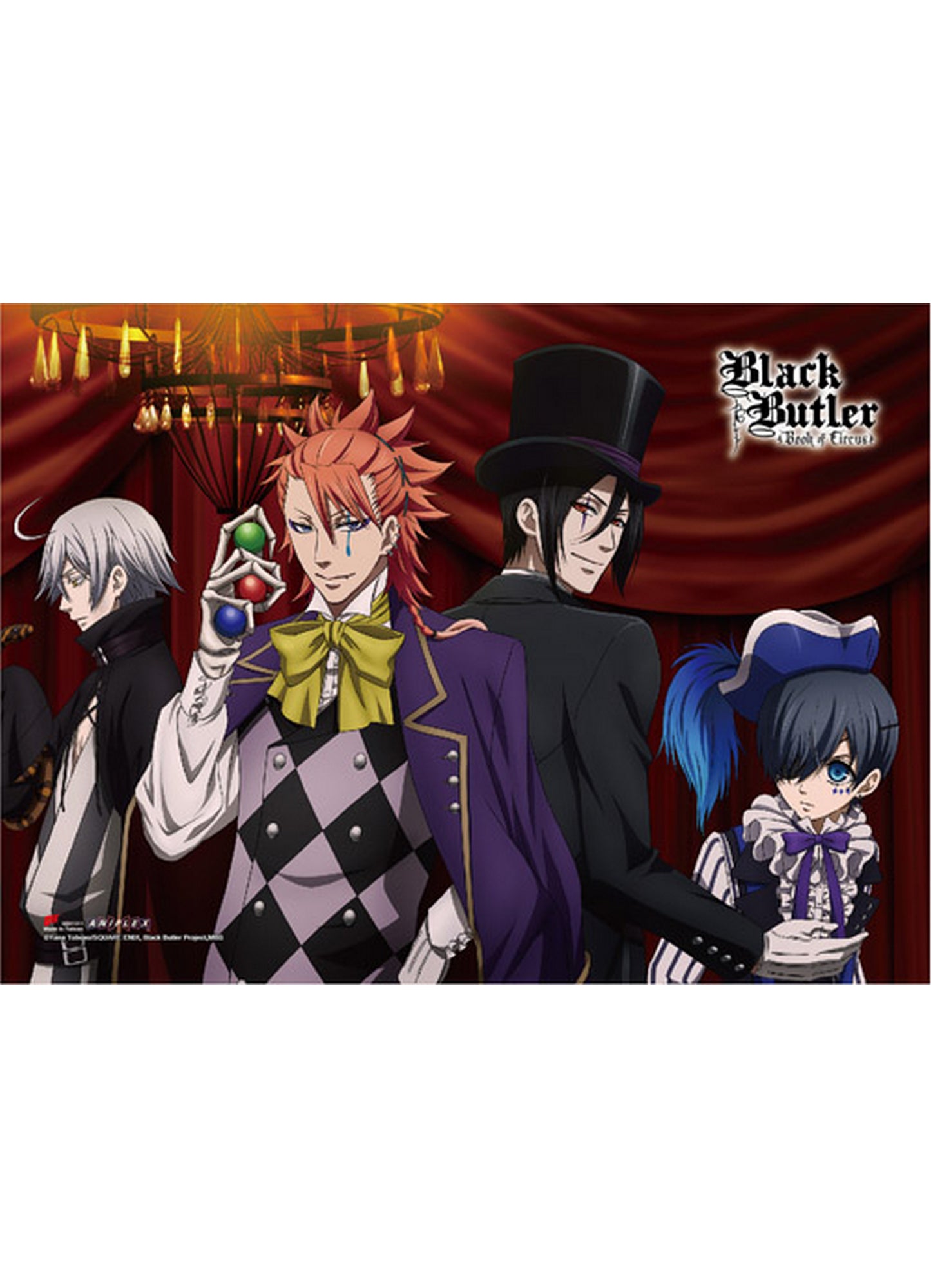 Black Butler Book Of Circus - Group 3 Hi-End Wall Scroll 31"W x 43"H