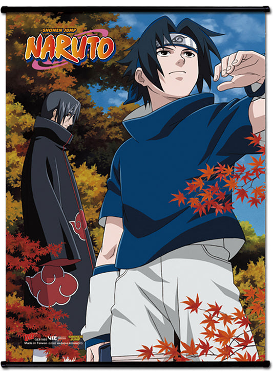 Naruto - Sasuke Uchiha & Itachi Uchiha Group #A SS Wall Scroll 18.5"W x 25.2"H