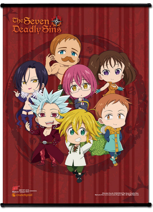 The Seven Deadly Sins S3 - SD Character #A SS Wall Scroll 18.5"W x 25.2"H
