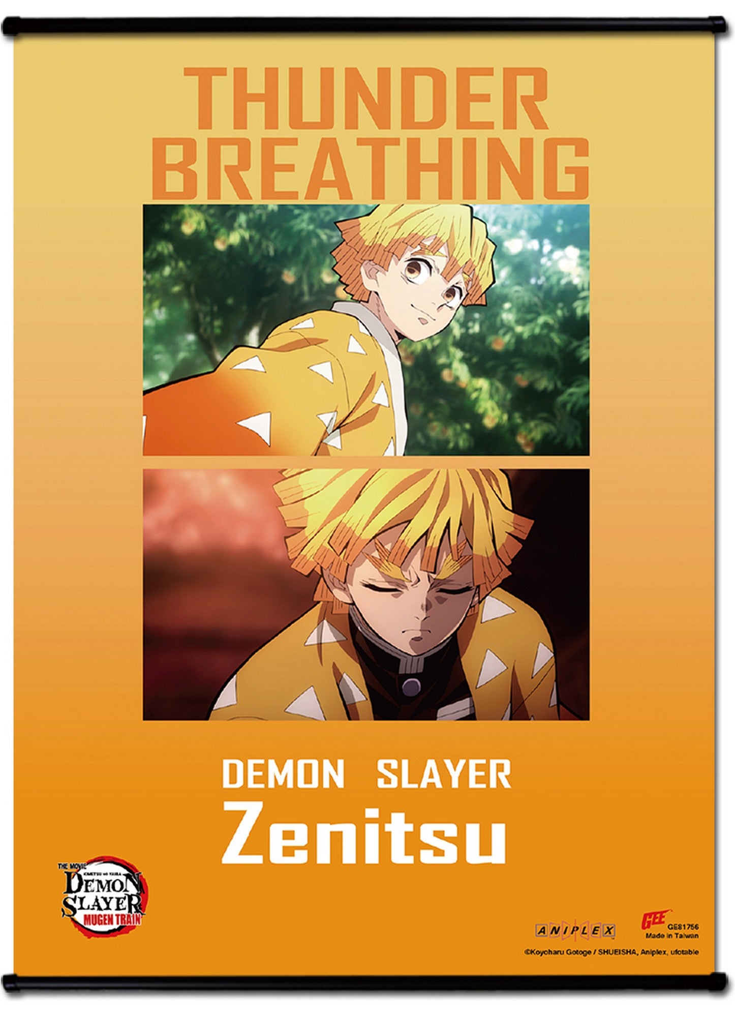 Demon Slayer The Moive: Infinity Train - Zenitsu Agatsuma #01 SS Wall Scroll 18.5"W x 25.2"H