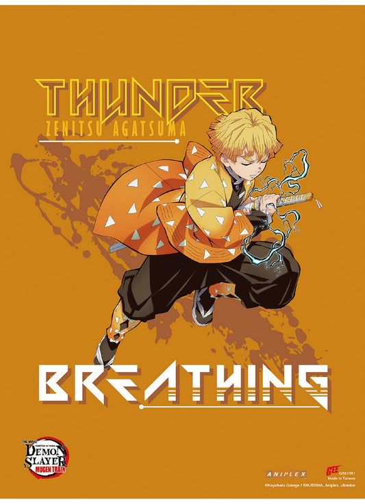 Demon Slayer The Movie: Infinity Train - Zenitsu Agamatsu Thunder Breathing #01 SS Wall Scroll 18.5"W x 25.2"H