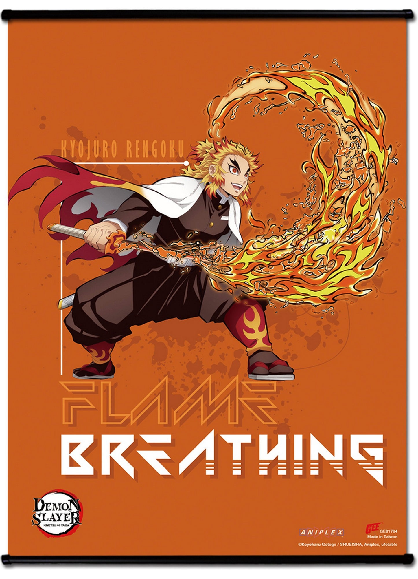 Demon Slayer The Movie - Infinity Train Kyo Flame Bakketsu 01 SS Wall Scroll 18.5"W x 25.2"H