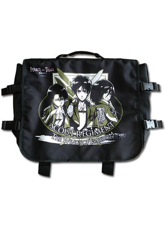 Attack On Titan - Eren Yeager, Mikasa Ackerman & Levi Ackerman Messenger Bag