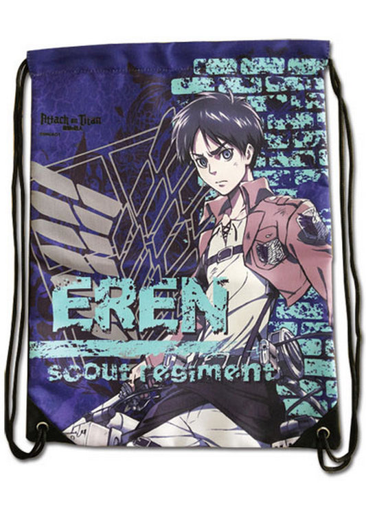 Attack On Titan - Eren Yeager Violet Drawstring Bag