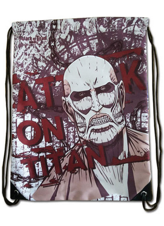Attack On Titan - Colossal Titan Red Drawstring Bag