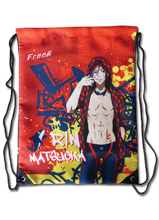 Free! - Rin Matsuoka Red Drawstring Bag