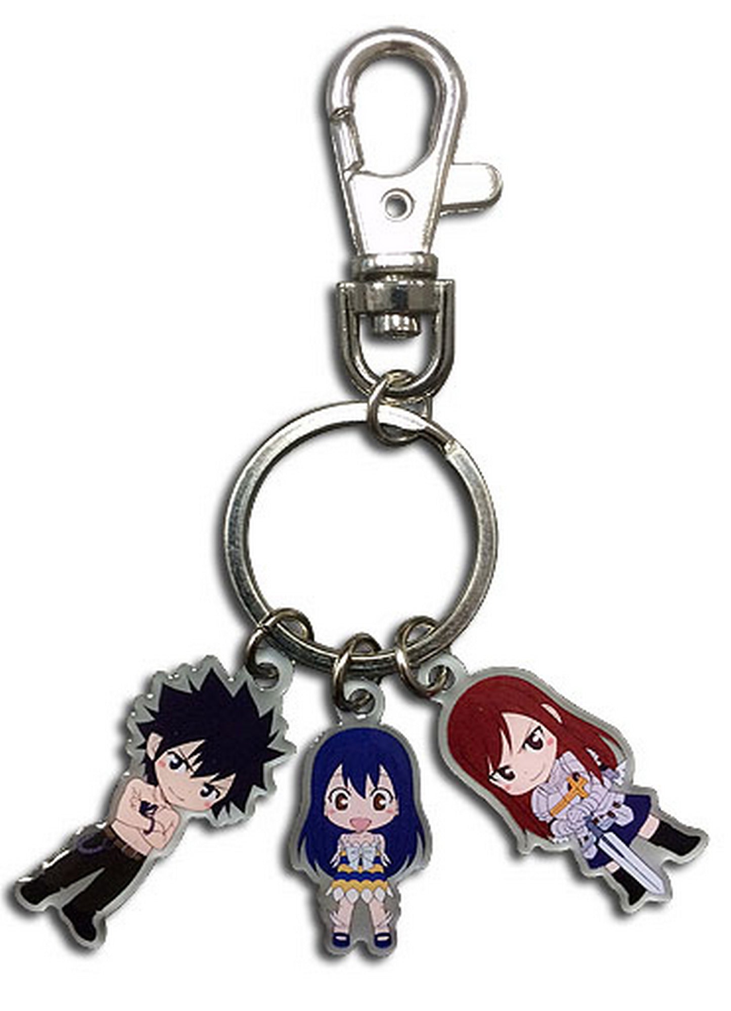 Fairy Tail - Gray Fullbuster, Wendy Marvell, Erza Scarlet Metal Keychain