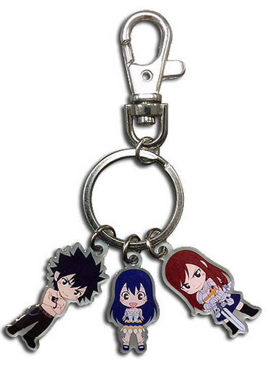 Fairy Tail - Gray Fullbuster, Wendy Marvell, Erza Scarlet Metal Keychain
