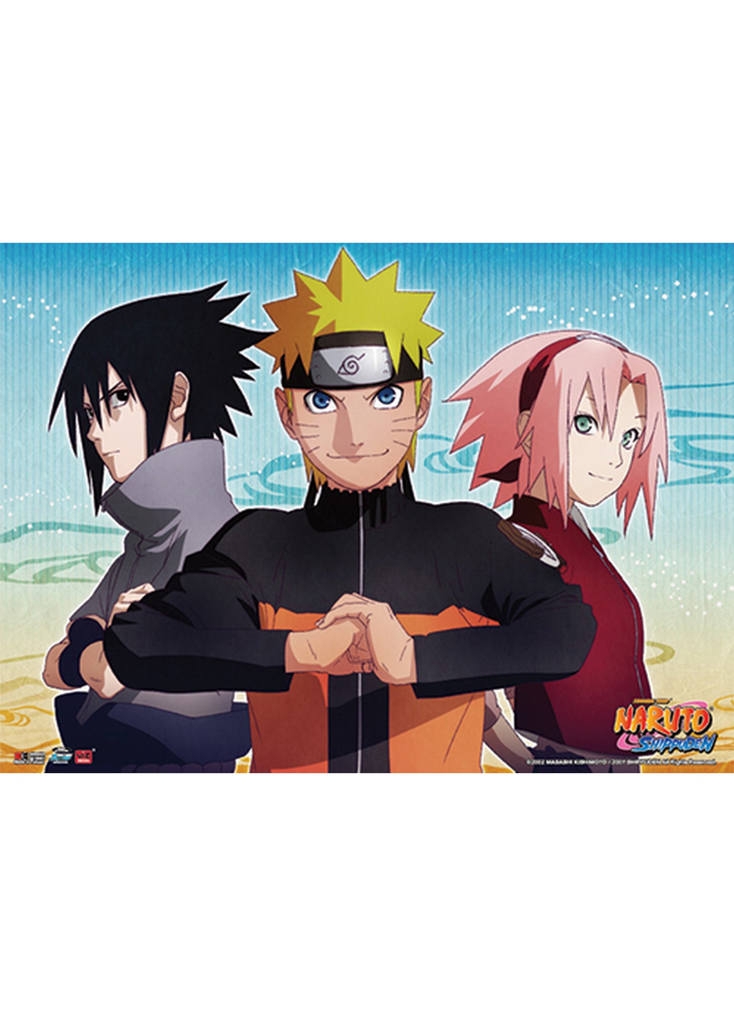Naruto Shippuden - Naruto Uzumaki, Sasuke Uchiha & Sakura Haruno Key Art Wall Scroll 31"W x 43"H