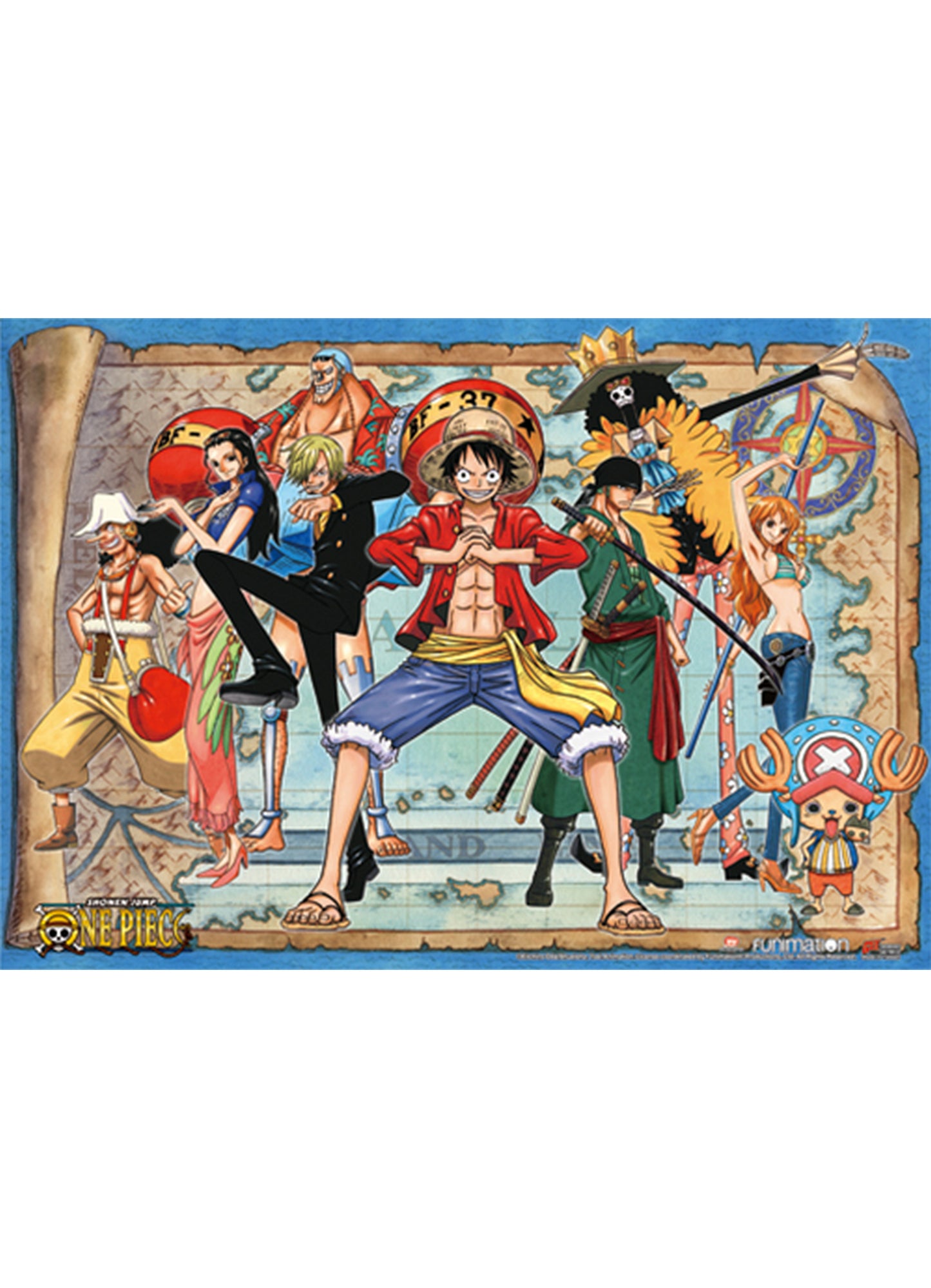 One Piece - New World Monkey D. Luffy Group 02 Wall Scroll 31"W x 43"H