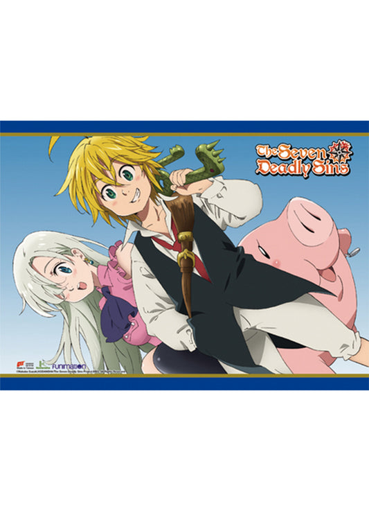 The Seven Deadly Sins - Meliodas & Elizabeth & Hawk 2 Wall Scroll 31"W x 43"H